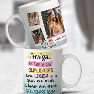 Caneca Feliz Aniversário Amiga