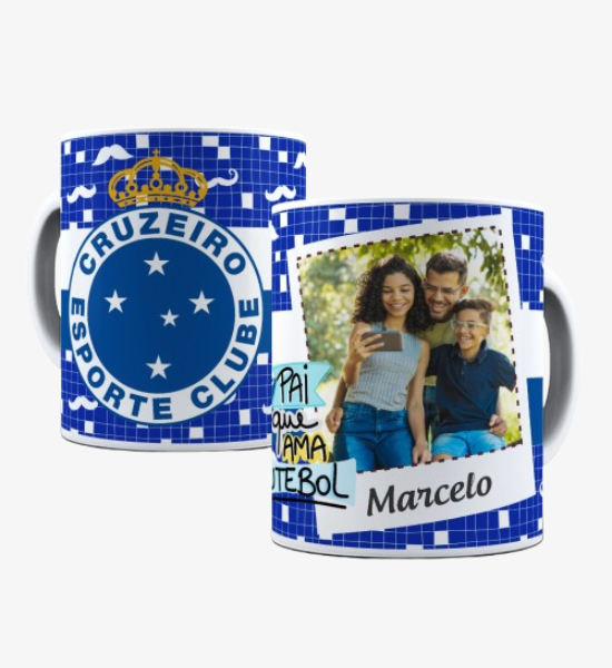 Caneca Pai Que Ama Futebol Cruzeiro