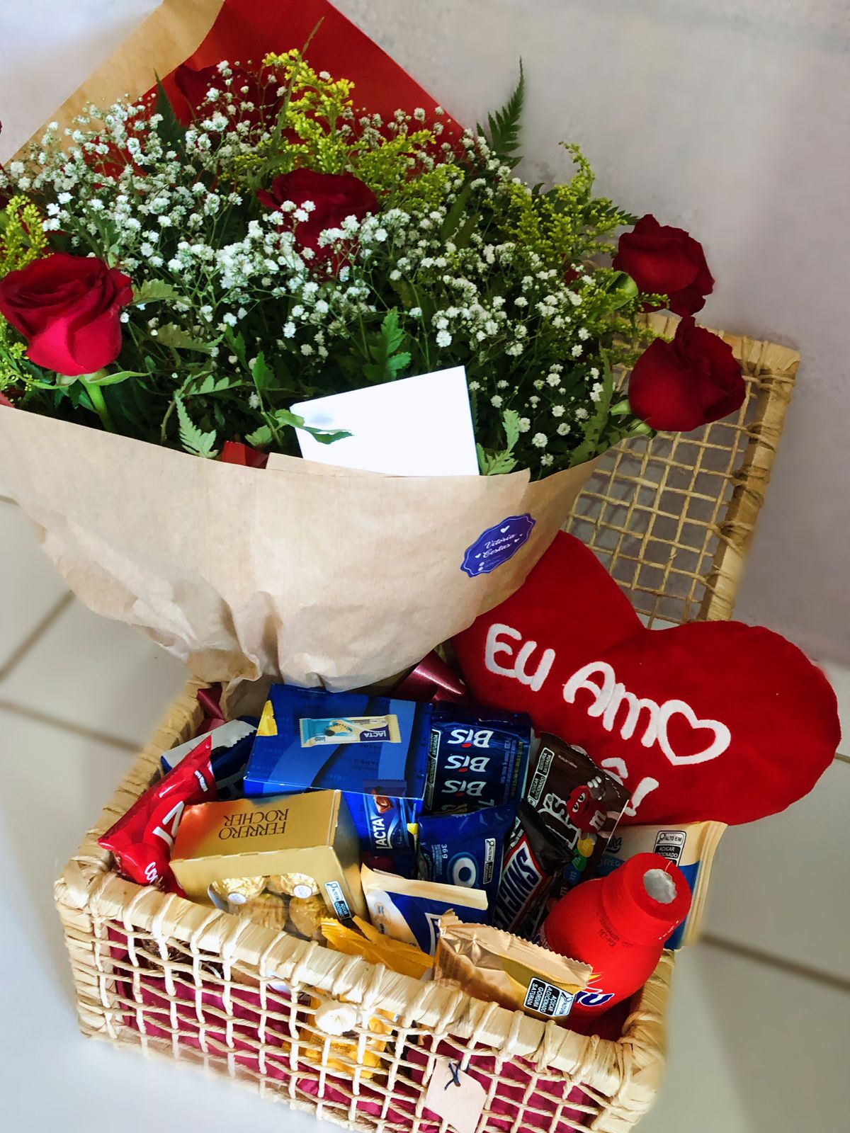 Cesta Com Buquê Grande - Imagem 2