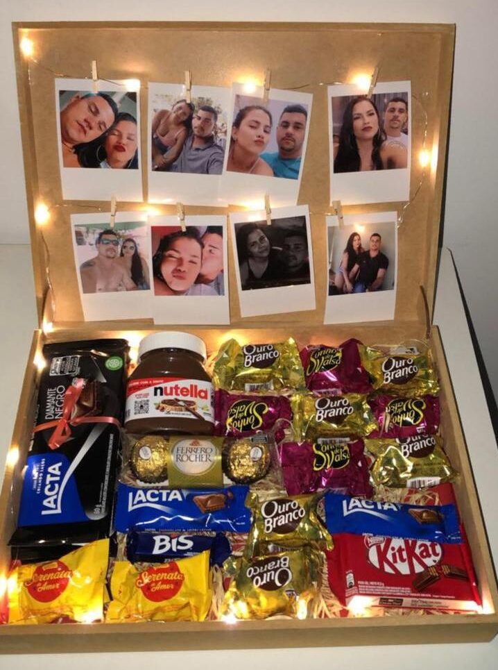 Baú Premium com Fotos e Chocolates