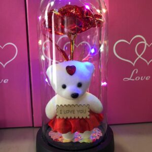 Rosa Encantada Ursinho Vermelha