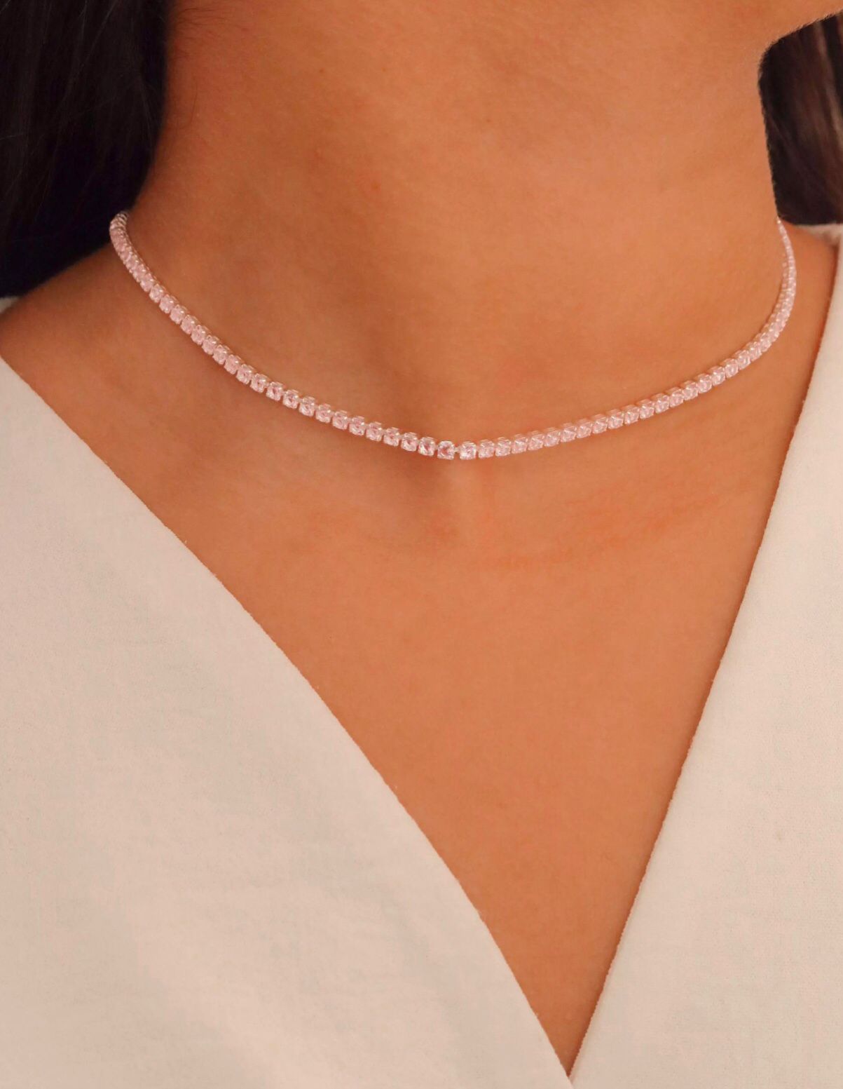 Choker riviera Redonda Rosa claro 2,5mm M