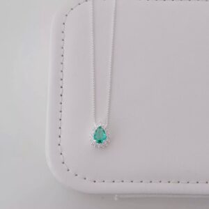 Colar gota glow turmalina - Prata