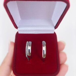 Aliança Prata Com Solitário