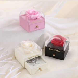 Caixa Porta Aliança com Rosa Encapsulada