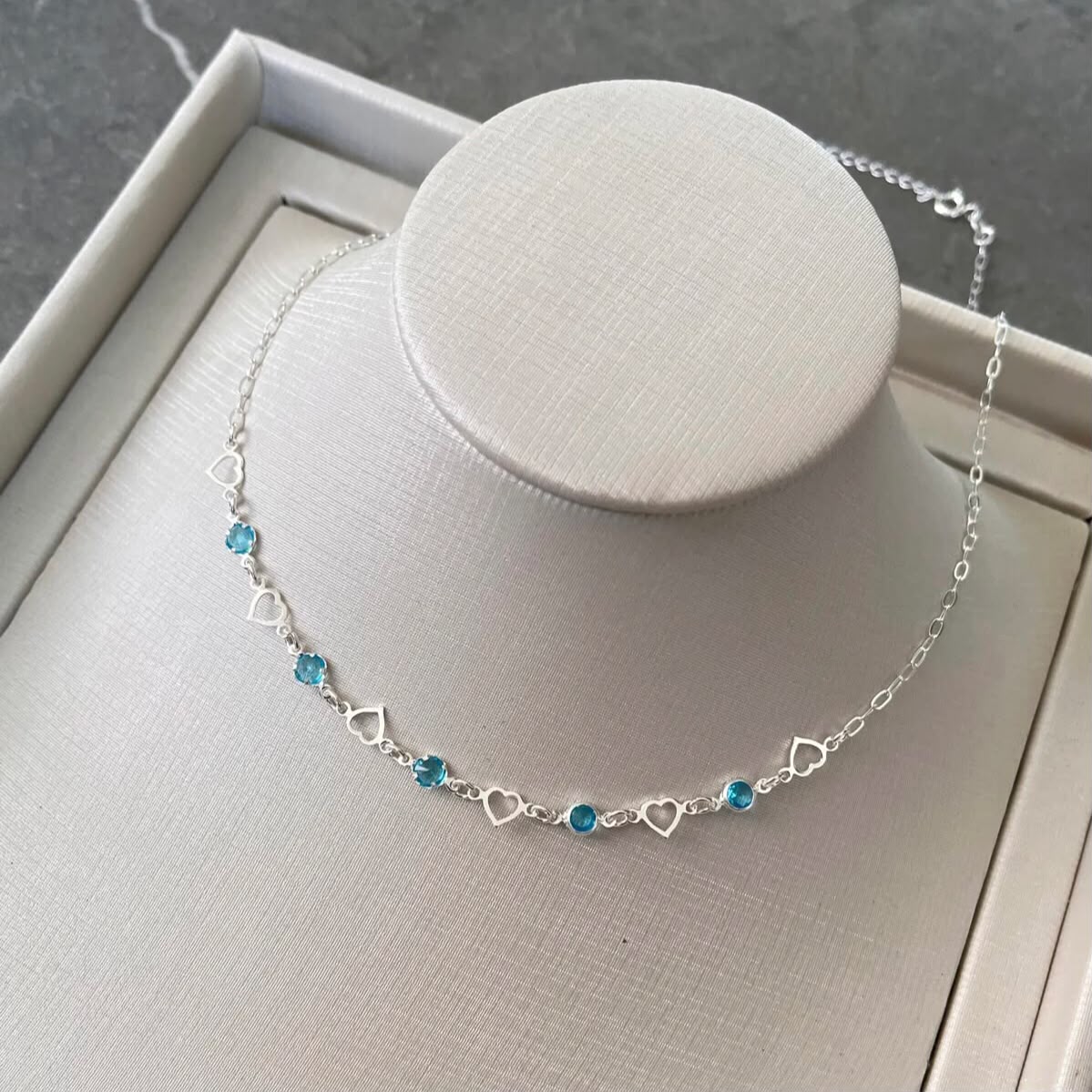 Choker Azul Prata 925