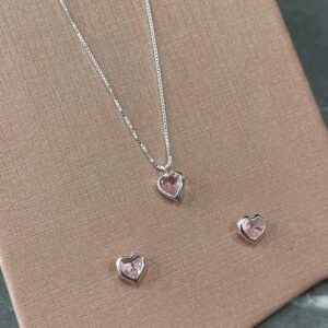 Conjunto Rosa em Prata 925